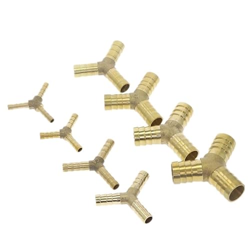 Messing-Spleißer-Rohrverschraubung Y-Form 3-Wege-Schlauchanschluss 4 5 6 8 10 12 14 19 mm Kupfer-Stabverbinder Gelenkkoppler Adapter Pneumatisch(5mm) von SYLALE