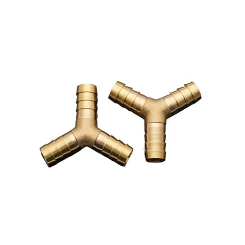 Messing-Spleißer-Rohrverschraubung Y-Form 3-Wege-Schlauchanschluss 4 5 6 8 10 12 14 19 mm Kupfer-Stabverbinder Gelenkkoppler Adapter Pneumatisch(OD 16-16-10mm) von SYLALE