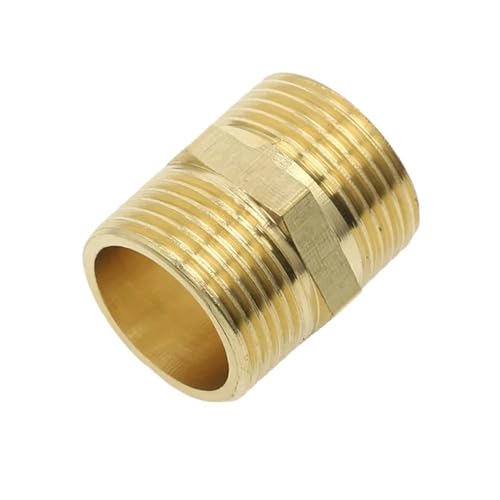 Messingrohr-Sechskantnippel-Anschluss Schnelladapter 1/8" 1/4" 3/8" 1/2" 3/4" 1" BSP Außengewinde Wasser-, Öl- und Gasanschluss(1-1/4") von SYLALE
