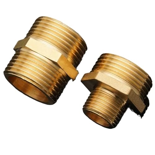 Messingrohr Sechskantnippel Schnelladapter 1/8" 1/4" 3/8" 1/2" 3/4" 1" 1-1/4" BSP Außengewinde Wasser-, Öl- und Gasanschluss(G1-1I2 -G 2) von SYLALE