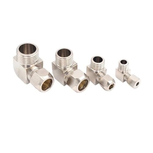 Pneumatische Armaturen Außengewinde 1/8 "1/4" 3/8 "1/2" Ellenbogen Messing Fit 4 6 8 10 12mm OD Rohr Koppler Adapter Stecker(OD tube 14mm,1/2") von SYLALE