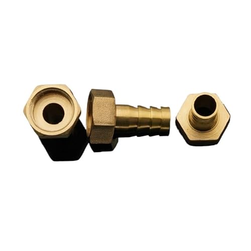 Rohrverschraubungen Messing ID 3mm-25mm Schlauchverbinder M6-M22 UND 1/8'' 1/4'' 3/8" 1/2'' Innengewinde Kraftstoff Luft Gas Wasser Rohr Öl(6mm,3/8") von SYLALE