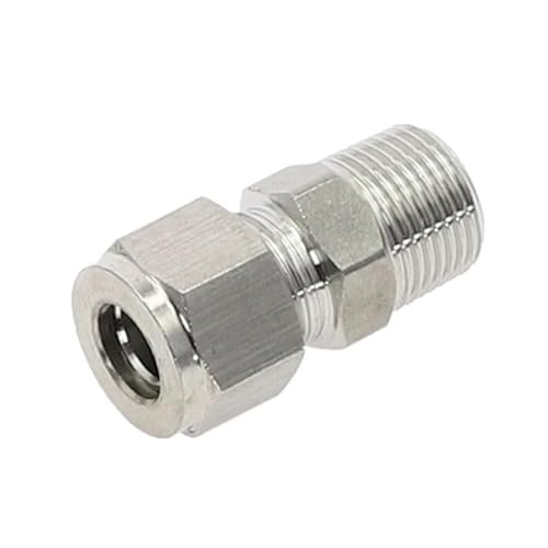 SS 304 Edelstahl Doppelring-Kompressionsverbinder 6mm 8mm 10mm 12mm Rohr auf 1/8" 1/4" 3/8" 1/2" NPT-Rohrverschraubung(12.7mm OD Tube,3/8") von SYLALE