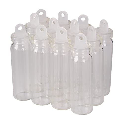 SYLALE 100 stücke 11 * 35 * 6,5mm 2ml Mini Glas Wishing Flaschen Winzige Gläser Fläschchen Mit Kunststoff Stopper von SYLALE