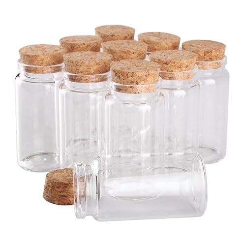 SYLALE 12/24 Stück 20 ml 30 ml 40 ml 50 ml 60 ml 70 ml 90 ml 120 ml 150 ml Glasflaschen mit Korken Gewürz-Bonbon-Behälter 9 Größen Selbstpflücken(20ml,12 pieces) von SYLALE