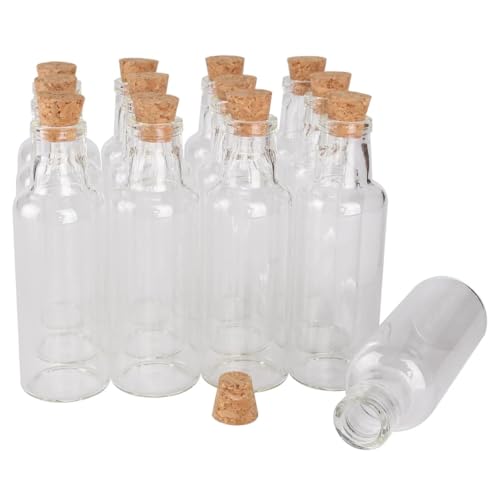 SYLALE 12 teile/los 12 ml/15 ml/25 ml/35 ml Kleine Glasflaschen mit Korken Leere Wishing Flaschen for Kunst DIY Handwerk Weding Favor(15ml-2.4x7.0cm) von SYLALE