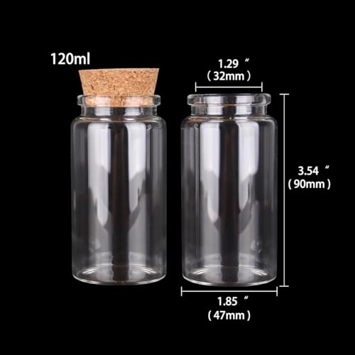 SYLALE 2 teile/los 50 ml 60 ml 80 ml 100 ml 120 ml 150 ml Glasflaschen mit Korken Süßigkeiten Gewürzgläser for Kunsthandwerk Hochzeitsgeschenke 6 Größen U-pick(120ml) von SYLALE