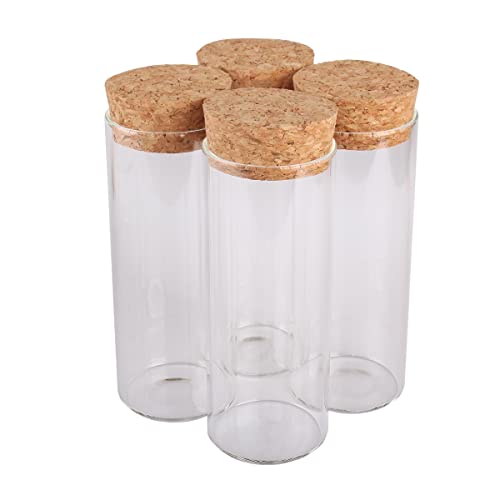 SYLALE 24 Stück 120 ml Reagenzgläser mit Korken 47 x 120 mm Gewürzgläser Glasfläschchen Vorratsgläser Glasbehälter for Hochzeiten Basteln DIY von SYLALE