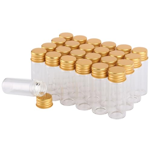 SYLALE 24 teile/los 5 ml 7 ml 10 ml 14 ml 18 ml 20 ml 25 ml 30 ml Gewürzflaschen aus Glas mit goldenen Aluminiumkappen Dekorative Flaschen Hochzeitsbevorzugungen(5ml) von SYLALE