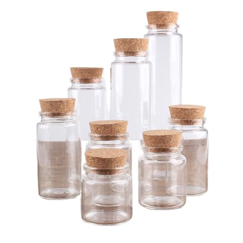 SYLALE 6 teile/los 50 ml 60 ml 80 ml 100 ml 120 ml 150 ml 200 ml 240 ml Glasflaschen Mit Korken Wishing Flaschen for Hochzeit Gefälligkeiten(60ml) von SYLALE