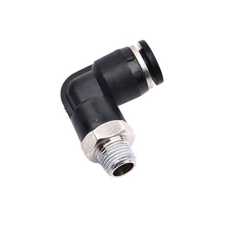 Schwarz 4 6 8 10 12mm Rohr Zu Pneumatische Rohr Anschlüsse Ellenbogen Schnell Armaturen Air Fitting M5 1/8 "1/4" 3/8 "1/2" Außengewinde(12mm,3/8") von SYLALE