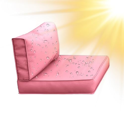 SYLC Draußen Bezüge Für Gartenpolster Wasserabweisende Rattan Sitzkissenbezug Mit Reißverschluss Terrasse Auflagen überwürfe Hussen Für L-Form/Ecke (1 Stück 65×33×10 cm,Pink) von SYLC