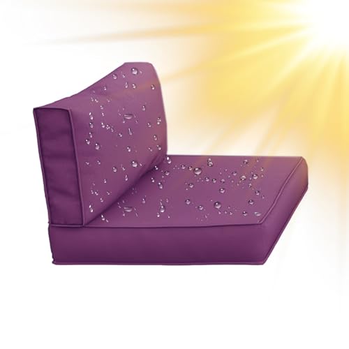 SYLC Draußen Bezüge Für Gartenpolster Wasserabweisende Rattan Sitzkissenbezug Mit Reißverschluss Terrasse Auflagen überwürfe Hussen Für L-Form/Ecke (1 Stück 65×33×10 cm,Purple) von SYLC