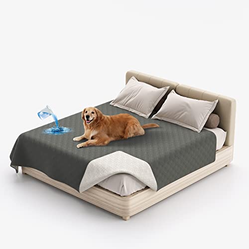 SYLC Hundedecke Wasserdicht, Hunde Decken Für Hund Hundematte Undurchlässig, rutschfest Sofaschutz Katze Waschbar Für Bett, Sofa, Auto, Outdoor (173 x 208 cm,Dunkelgrau) von SYLC