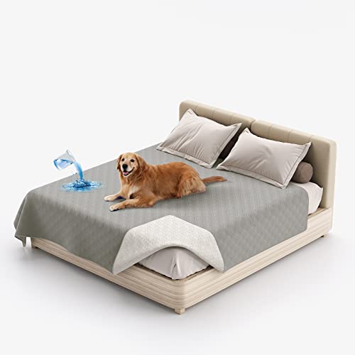 SYLC Hundedecke Wasserdicht, Hunde Decken Für Hund Hundematte Undurchlässig, rutschfest Sofaschutz Katze Waschbar Für Bett, Sofa, Auto, Outdoor (173 x 208 cm,Grau) von SYLC