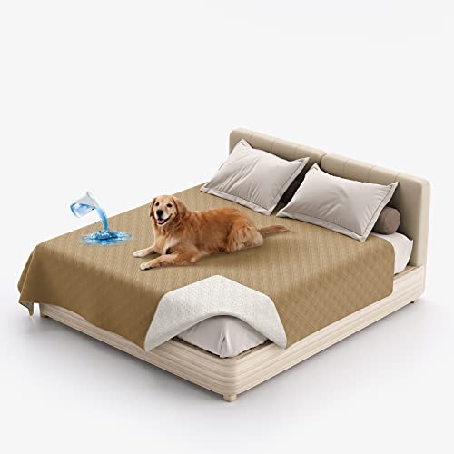 SYLC Hundedecke Wasserdicht, Hunde Decken Für Hund Hundematte Undurchlässig, rutschfest Sofaschutz Katze Waschbar Für Bett, Sofa, Auto, Outdoor (76 x 127 cm,Kamel) von SYLC