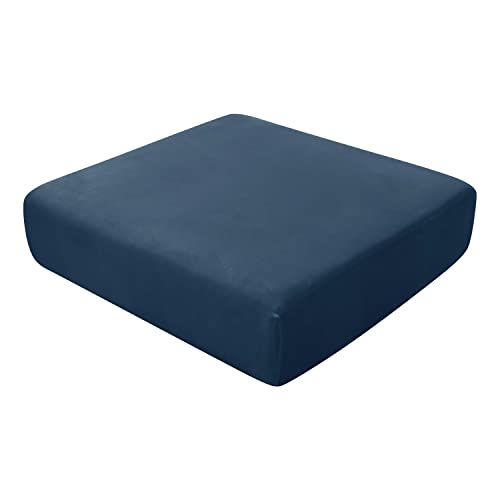 SYLC Sofa-Sitzkissenüberzüge, Sofakissen-Schonbezüge, Stretch-Samt, Couchkissenüberzüge, Ersatz für Einzelkissen, mit Gummibändern, Blau, 1-Sitzer von SYLC