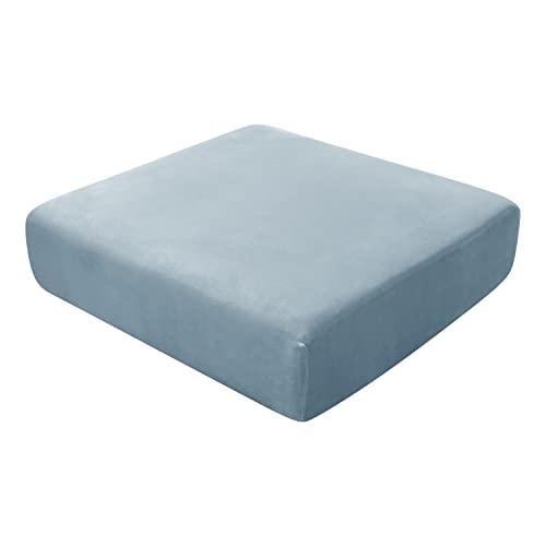 SYLC Sofa Sitzkissenbezüge, Sofakissen Schonbezüge Stretch Samt, Couchkissenbezüge Ersatz für Einzelkissen mit Gummibändern (Hellblau, Chaiselongue) von SYLC