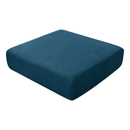 SYLC Sofa-Sitzkissenüberzüge, Sofakissen-Schonbezüge, Stretch-Samt, Couchkissenüberzüge, Ersatz für Einzelkissen, mit Gummibändern, Dunkles Blaugrün, 3-Sitzer von SYLC