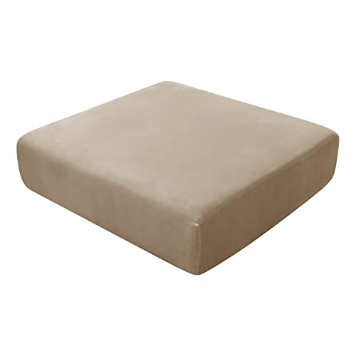 SYLC Sofa Sitzkissenbezüge, Sofakissen Schonbezüge Stretch Samt, Couchkissenbezüge Ersatz für Einzelkissen mit Gummibändern (Sand, Chaiselongue) von SYLC