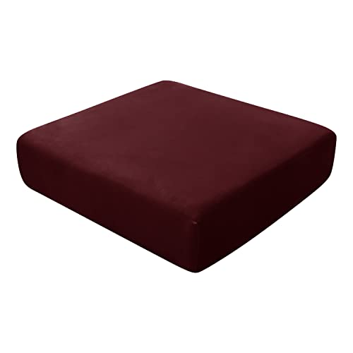 SYLC Sofa-Sitzkissenüberzüge, Sofakissen-Schonbezüge, Stretch-Samt, Couchkissenüberzüge, Ersatz für Einzelkissen, mit Gummibändern, Weinrot, 3-Sitzer von SYLC