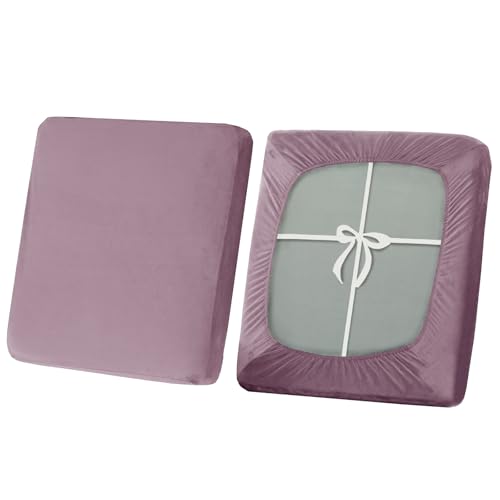 SYLC Sofa Sitzkissenbezug, Stretch Sitzkissenbezug rutschfest Mit Krawatten, Samt Überzüge Für Wohnwagen Polster Sitzbezüge Für Sofa(Pink,Großer 3-Sitzer) von SYLC