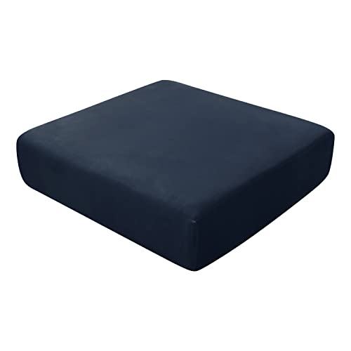 SYLC Sofa-Sitzkissenüberzüge, Sofakissen-Schonbezüge, Stretch-Samt, Couchkissenüberzüge, Ersatz für Einzelkissen, mit Gummibändern, Marineblau, 3-Sitzer von SYLC