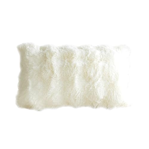 SYLC Sofa Überzug 1 2 3 4 Sitzer Samt Kaninchen Pelzig Weicher, Offene Gabeln Liegestühle Sofabezug Für L Form Couch, Sofaüberwurfe Ecksofa (Beige,30×50cm Zip-Pillowcover) von SYLC