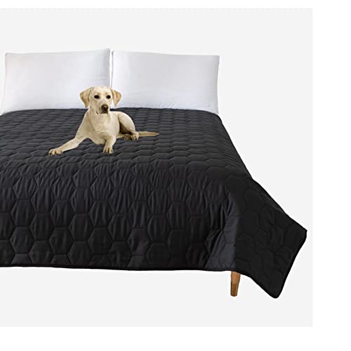 SYLC Wasserdichte Decke für Haustiere, Hundebett, rutschfest, Inkontinenz-Matratze, Möbelschutz für Katzen, Sofa, Couch, Bezug, waschbar (220 x 210 cm, Schwarz 2) von SYLC
