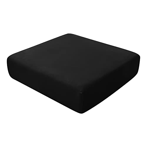 SYLC Sofa Sitzkissenbezüge, Sofakissen Schonbezüge Stretch Samt, Couchkissenbezüge Ersatz für Einzelkissen(Schwarz,4-Sitzer) von SYLC