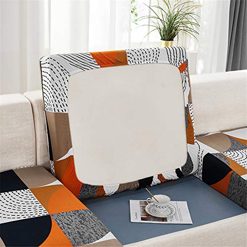 Sofa Sitzkissenbezug, Sofa Sitzbezug Stretch rutschfest, Elastischer Kissenbezüge Mit Gummiband, Husse Überzug Bezug Für Sofa Sitzkissen (Geometrie,Rückenlehnen) von SYLC