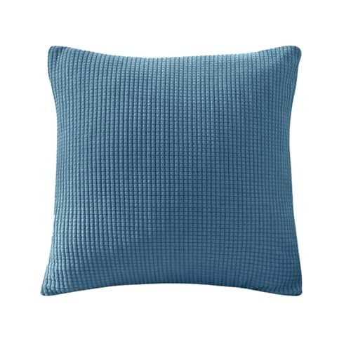 Sofa Sitzkissenbezug, Sofa Sitzkissenbezug Stretch, Elastischer Kissenbezüge, Husse Überzug Bezug Für Sofa Sitzkissen, rutschfest Stoff Tartan (Blau,Kissenbezug) von SYLC