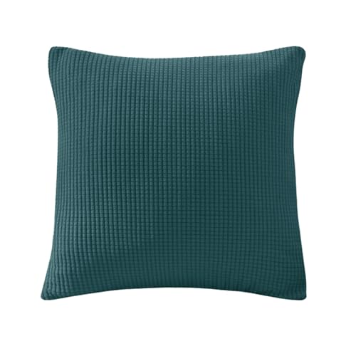 Sofa Sitzkissenbezug, Sofa Sitzkissenbezug Stretch, Elastischer Kissenbezüge, Husse Überzug Bezug Für Sofa Sitzkissen, rutschfest Stoff Tartan (Blaugrün,Kissenbezug) von SYLC