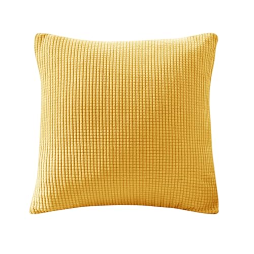 Sofa Sitzkissenbezug, Sofa Sitzkissenbezug Stretch, Elastischer Kissenbezüge, Husse Überzug Bezug Für Sofa Sitzkissen, rutschfest Stoff Tartan (Gold,Kissenbezug) von SYLC