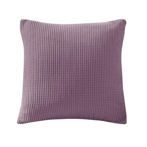 Sofa Sitzkissenbezug, Sofa Sitzkissenbezug Stretch, Elastischer Kissenbezüge, Husse Überzug Bezug Für Sofa Sitzkissen, rutschfest Stoff Tartan (Lila,Kissenbezug) von SYLC