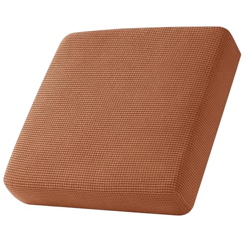 Sofa Sitzkissenbezug, Sofa Sitzkissenbezug Stretch, Elastischer Kissenbezüge, Husse Überzug Bezug Für Sofa Sitzkissen, rutschfest Stoff Tartan (Orange,1-Sitzer) von SYLC