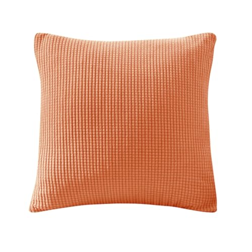 Sofa Sitzkissenbezug, Sofa Sitzkissenbezug Stretch, Elastischer Kissenbezüge, Husse Überzug Bezug Für Sofa Sitzkissen, rutschfest Stoff Tartan (Orange,Kissenbezug) von SYLC