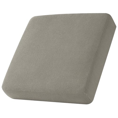 Sofa Sitzkissenbezug, Sofa Sitzkissenbezug Stretch, Elastischer Kissenbezüge, Husse Überzug Bezug Für Sofa Sitzkissen, rutschfest Stoff Tartan (Taupe,Großer 1-Sitzer) von SYLC