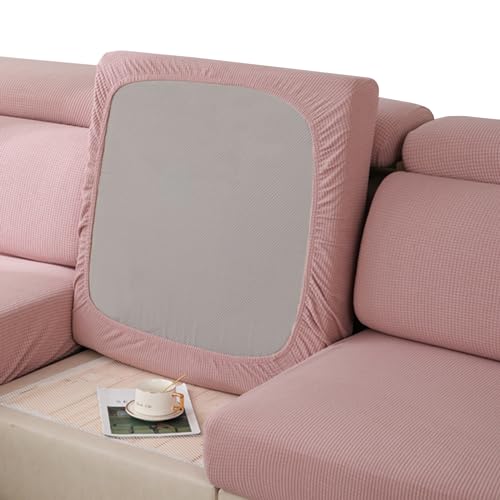 SYLC Sofa Sitzkissenbezug Stretch Sitzkissenschutz Elastischer Kissenbezüge, Husse Überzug Bezug Für Sofa Sitzkissen, rutschfest Stoff Tartan (Rosa,1-Sitzer) von SYLC