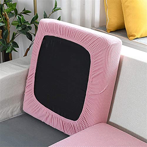 SYLC Sofa Sitzkissenbezug Stretch Sitzkissenschutz Elastischer Kissenbezüge, Husse Überzug Bezug Für Sofa Sitzkissen, rutschfest Stoff Tartan (Rosa,2-Sitzer) von SYLC