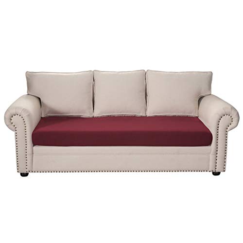 Sofa Sitzkissenbezug Stretch, Sofa Sitzbezug rutschfest, Elastischer Kissenbezüge, Husse Überzug Bezug Für Sofa Sitzkissen (Rot,3-Sitzer) von SYLC