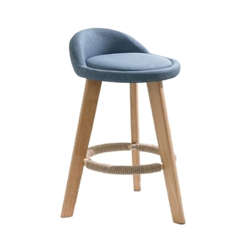 SYLGXH Barhocker Bar Stuhl Hause Massivholz Nordic Freizeit Hohe Hocker Einfache Moderne Bar Stuhl Rezeption Kassierer Hohe Barhocker Robust und Langlebig(Blue,60CM) von SYLGXH