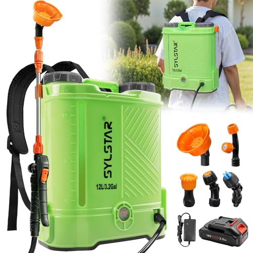 SYLSTAR Drucksprüher 12L, 5.5Bar Stärker Drucksprüher Akku Kompatibel mit Makita 18V Batterien,5 Düsen Elektrischer Pflanzensprüher Einstellbare Sprühstärke(Ladegerät enthalten) SYLSTAR Drucksprüher 12L, 5.5Bar Stärker Drucksprüher Akku Kompatibel mit Makita 18V Batterien,5 Düsen Elektrischer Pflanzensprüher Einstellbare Sprühstärke(Ladegerät enthalten) von SYLSTAR