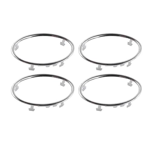 Auto Interieurleisten 1/4 Stück Auto-Klimaanlagen-Steckdosen-Dekoration Kreisring-Steckdosen-Aufkleber Für Ford Für Focus 2 MK2 2005–2013 Auto-Innenausstattung Auto Zierleiste(4pcs Birght Silver) von SYLTER