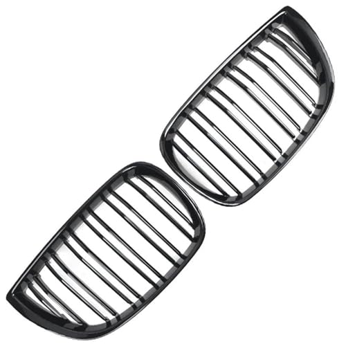 Frontstoßstangengitter Auto Grill Front Niere Grille Racing Grills Glanz Schwarz Grille Auto ABS Doppel Lamellen Gitter Für E81 E87 120d 120i 130i 2004-2006 Kühlergrill Sportgrill von SYLTER