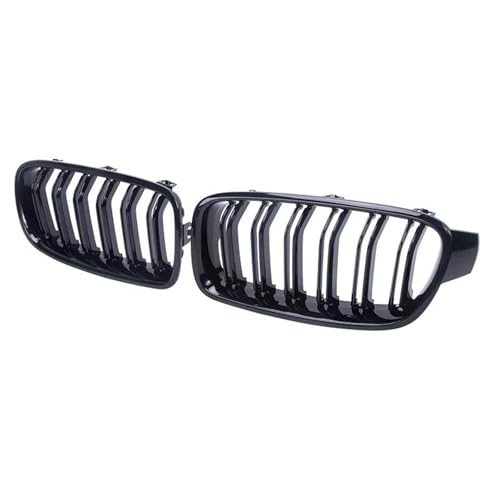 Frontstoßstangengitter Für 3 Serie F30 F31 F35 320i 325i 328 Racing Grill Zubehör Auto Front Grill Klavier Schwarz Dual Linie Nieren Grille 2012-2019 Kühlergrill Sportgrill(Matte Black) von SYLTER
