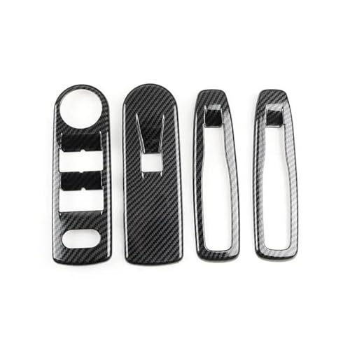 SYLTER Auto Interieurleisten Für Clio 4 Für Clio4 2013-2016 Autotür Armlehne Fenster Glas Lift Schalter Taste Panel Abdeckung Trim Zubehör LHD Auto Zierleiste(Carbon Texture) von SYLTER