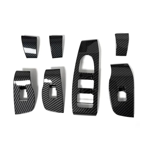 SYLTER Auto Interieurleisten Für Mazda 3 CX-30 CX30 2020-2023 LHD ABS Carbon Fiber Texture Auto Tür Fenster Glas Lift Schalter Panel Abdeckung Rahmen Trim Auto Zierleiste von SYLTER