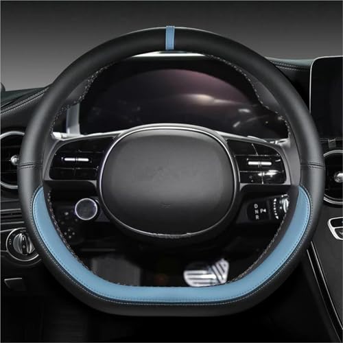 SYLTER Lenkradbezug Für Hyundai Für Ioniq 5 2016-2022 Autolenkradabdeckung D-Form PU-Leder Autoinnenausstattung Lenkradhülle(Himmelblau) von SYLTER