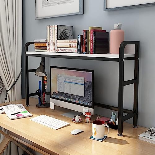 Desktop-Bücherregal, Schreibtisch-Bücherregal aus Holz und Metall – für Computertisch, Desktop-Organizer-Regal, Mehrzweck-Arbeitsplatten-Bücherregal, offenes Lagerregal, für OfficeHomeDorm-Ausste von SYLUOQP